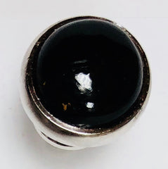 Rhodium Polish Domed Tip - Black Tourmaline (16mm)