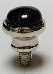 Rhodium Polish Domed Tip - Black Garnet (16mm)