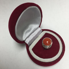 Rhodium Polish Domed Tip - Carnelian (11mm)