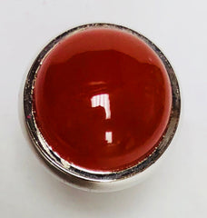 Rhodium Polish Domed Tip - Carnelian (16mm)