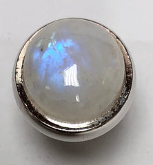 Rhodium Polish Domed Tip - Rainbow Moonstone (16mm)