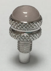 Rhodium Polish Domed Tip - Rose Quartz 11mm